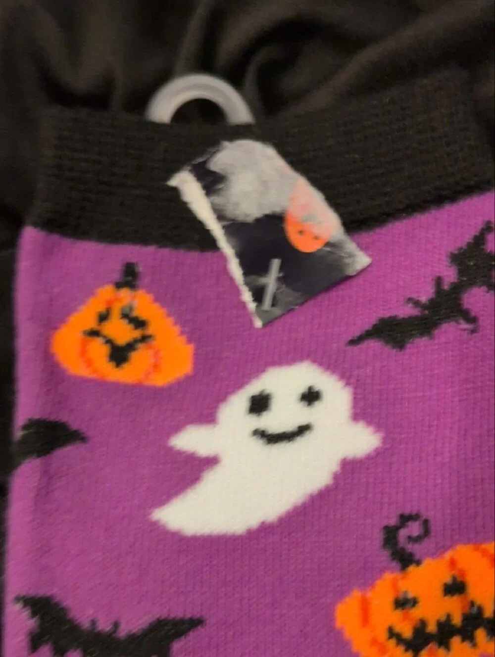 Halloween  Socks - Purple Ghost & Pumpkin Design